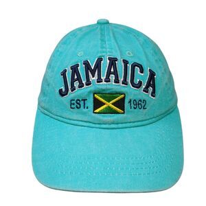 Jamaica Est. 1962 Slideback Baseball Cap Blue OS Adjustable Embroidered TBL